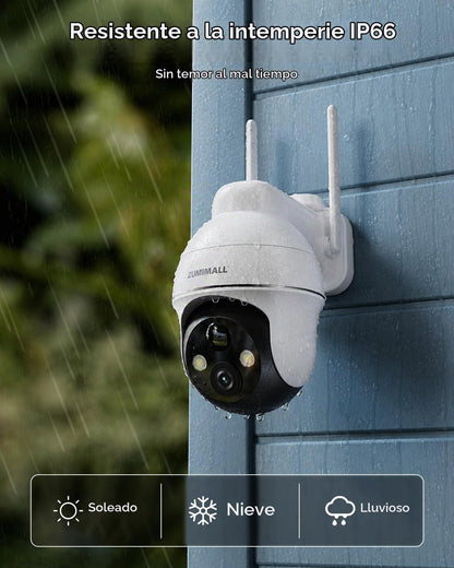ZUMIMALL Cámaras de seguridad 2K inalámbricas para exteriores, cáma...