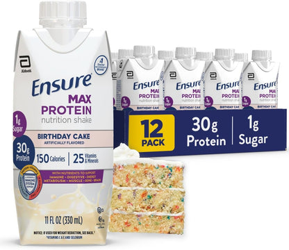 Ensure Max Protein - Batido de proteína sabor a pastel de cumpleaño...