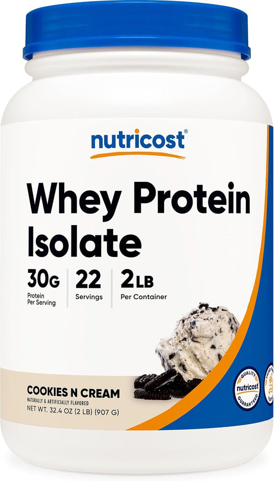 Nutricost - Proteína aislada de suero de leche, sabor galletas con...