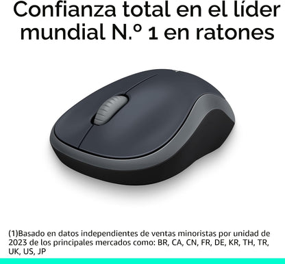 Logitech Ratón inalámbrico ambidiestro compacto M185 de 2,4 GHz - G...