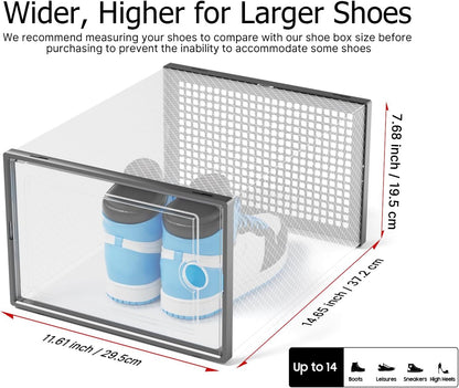 Kuject Cajas de almacenamiento de zapatos XXX-Large, paquete de 12,...