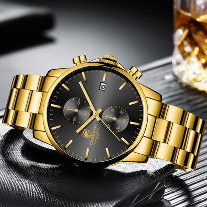 GOLDEN HOUR Fashion Business - Relojes para hombre con cronógrafo,...
