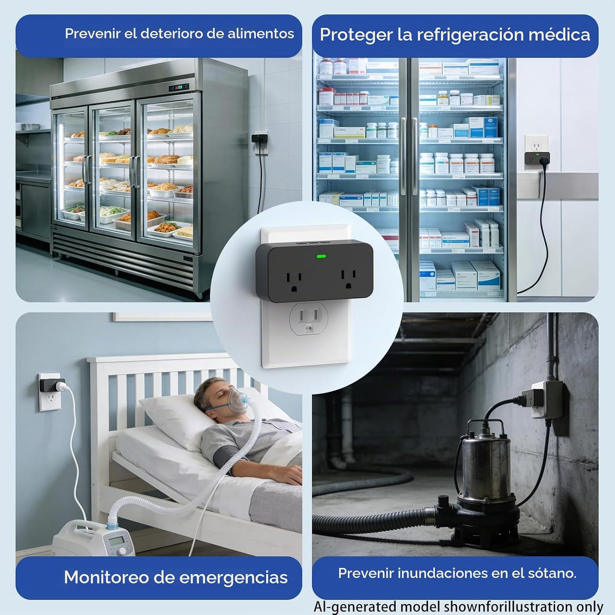 Alarma de falla de energía WiFi, alarma inteligente de corte de ene...