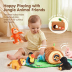 hahaland Juguetes para bebés de 6 a 12 meses, juego de animales de...