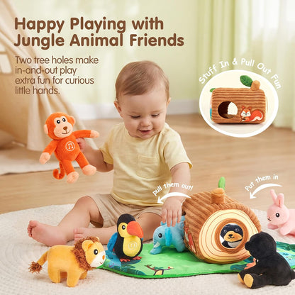 hahaland Juguetes para bebés de 6 a 12 meses, juego de animales de...