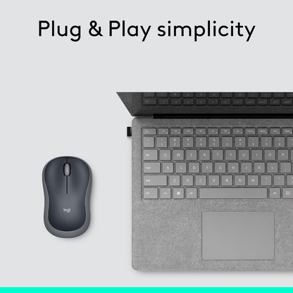 Logitech Ratón inalámbrico ambidiestro compacto M185 de 2,4 GHz - G...