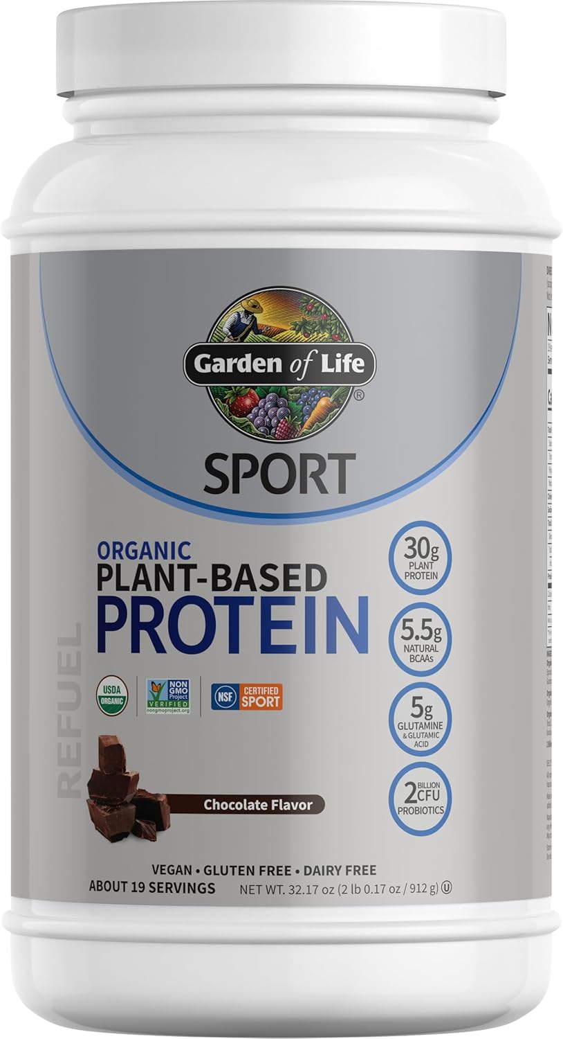 Garden of Life Polvo de proteína vegana orgánica deportiva, chocola...