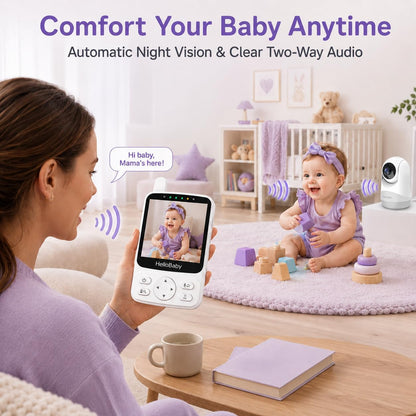 HelloBaby Monitor de bebé de 4" con cámara y audio, sin monitor...