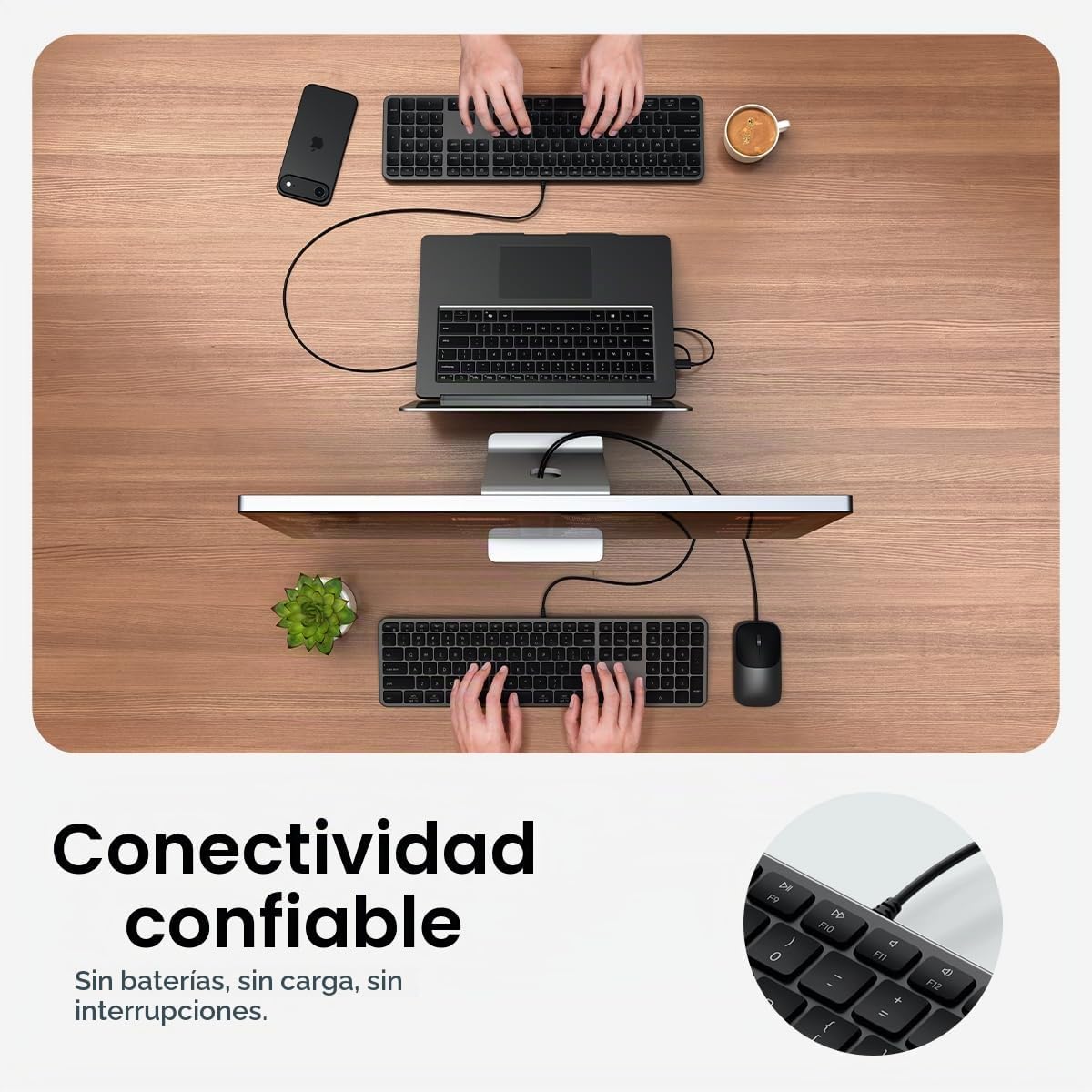 Satechi Teclado delgado LX3 con cable, conmutación de SO multiplata...