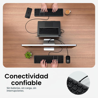 Satechi Teclado delgado LX3 con cable, conmutación de SO multiplata...