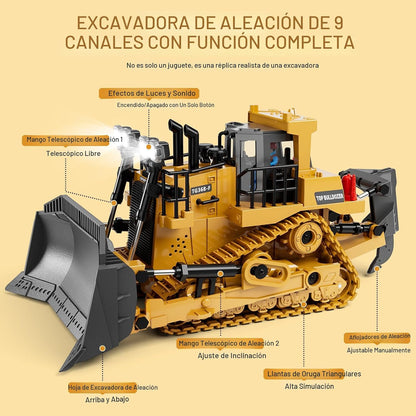 KIDMARKT Juguete de metal a control remoto para niños, tractor de 9...