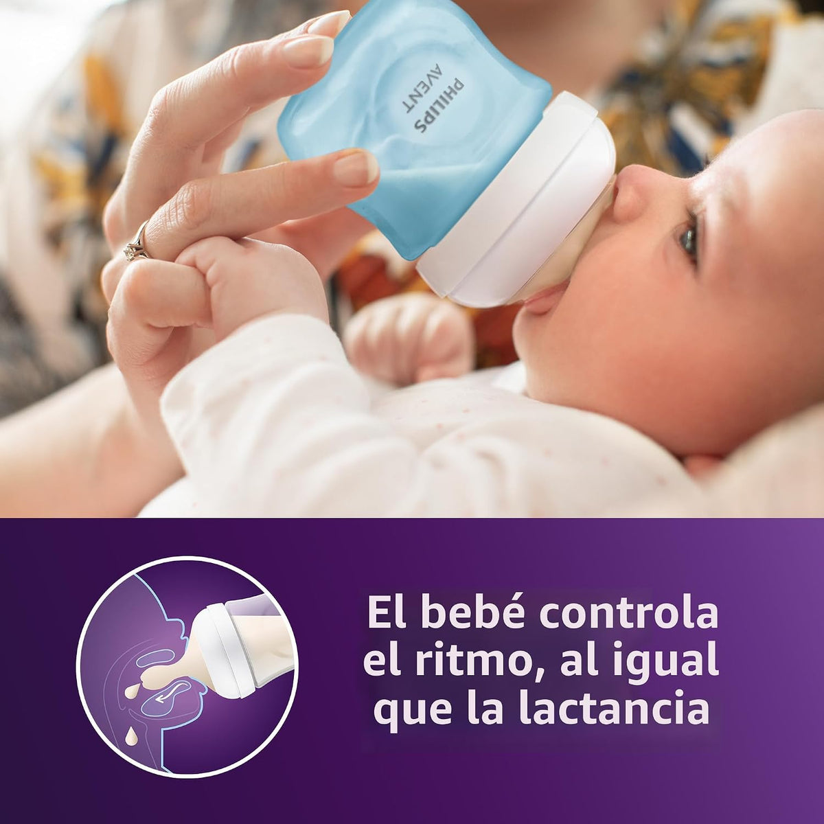 Philips Avent Biberones naturales, flujo lento, 4 onzas, sin BPA, p...