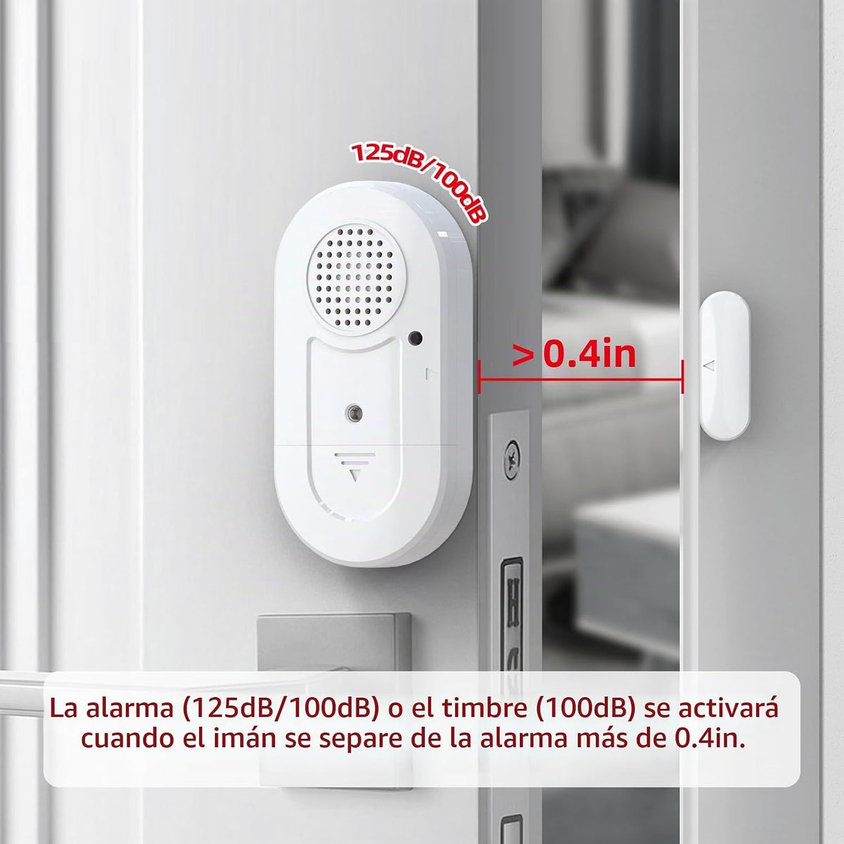 Sanjie Alarmas de ventana de puerta cuando se abre, paquete de 8, c...