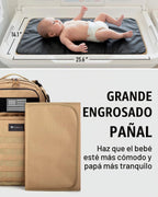 Dinictis Mochila para pañales para papá con cambiador de pañales, c...