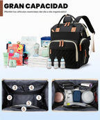 Lamroro Bolsa de pañales con cambiador, mochila de pañales 3 en 1 i...