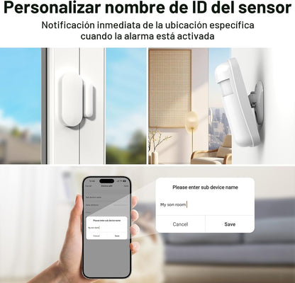 Sistema de alarma para seguridad del hogar, WiFi+4G, alertas instan...