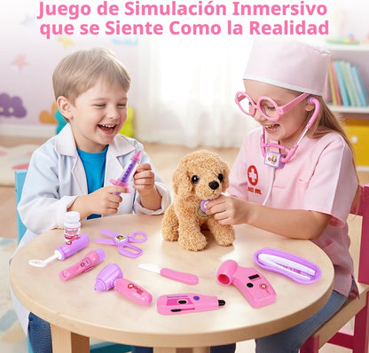 Meland Doctor Kit con cachorro para niñas, juguete de simulación re...