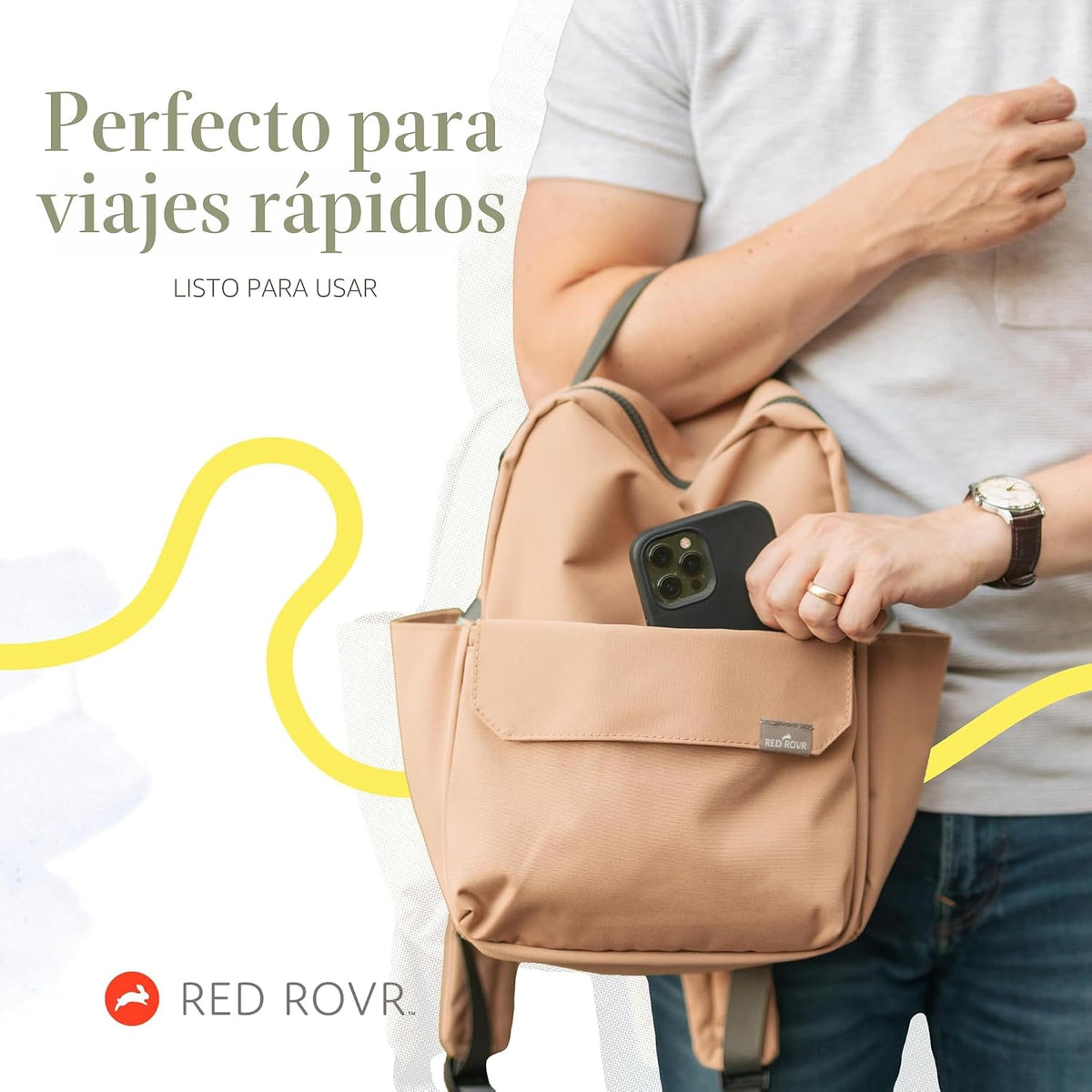 Mini Roo - Mochila para pañales, bolsa de bebé malva - 6 bolsillos...