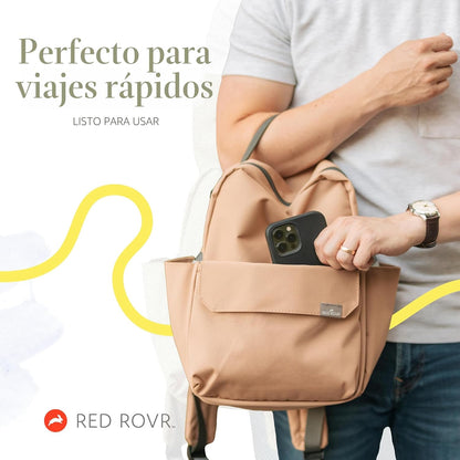 Mini Roo - Mochila para pañales, bolsa de bebé malva - 6 bolsillos...