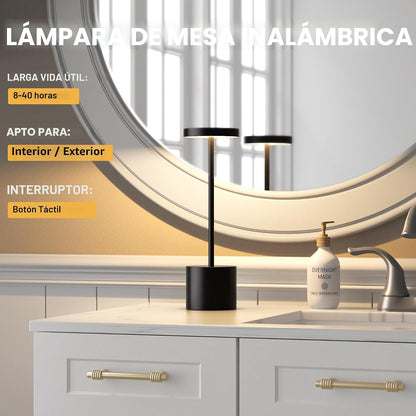Lámpara de mesa recargable inalámbrica, funciona con batería de 400...