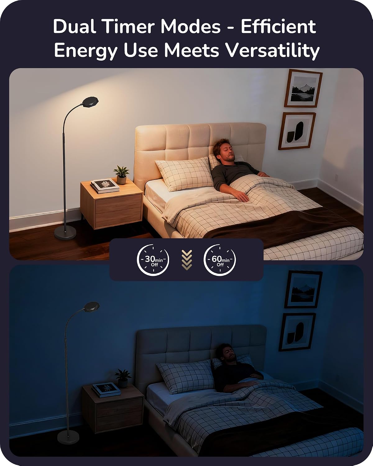 EDISHINE Lámpara de pie LED de 18W para sala de estar, superficie d...