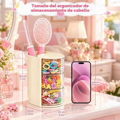 Organizador de accesorios para el cabello con soporte para cepillo...