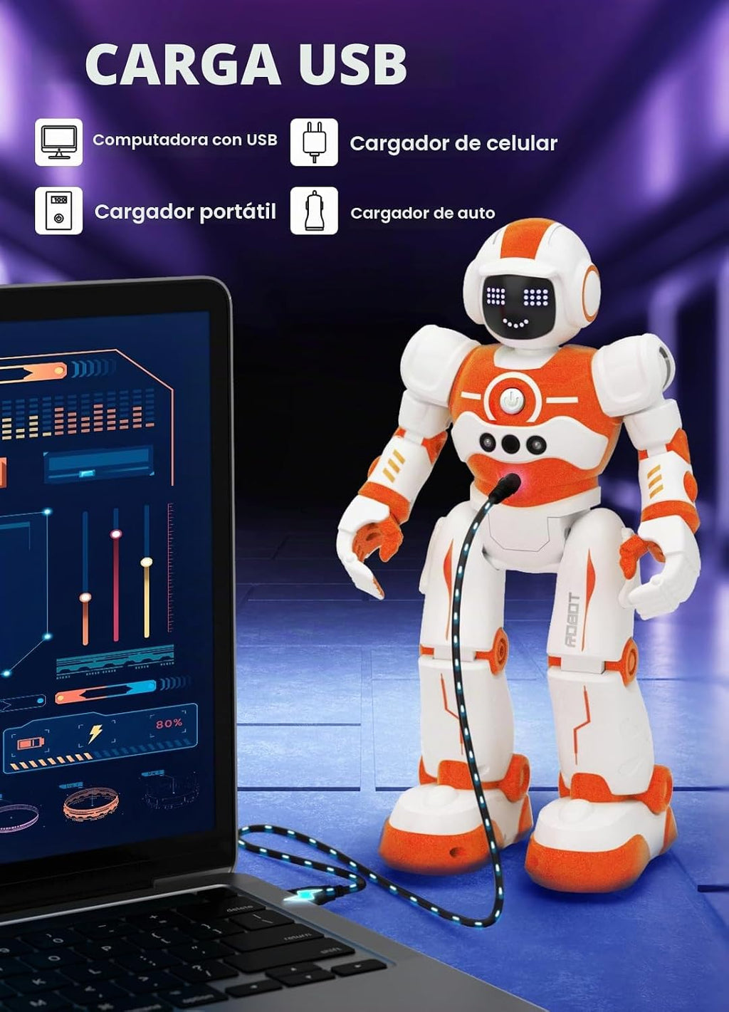 EduCuties Robot Juguetes para niños, robots recargables de control...