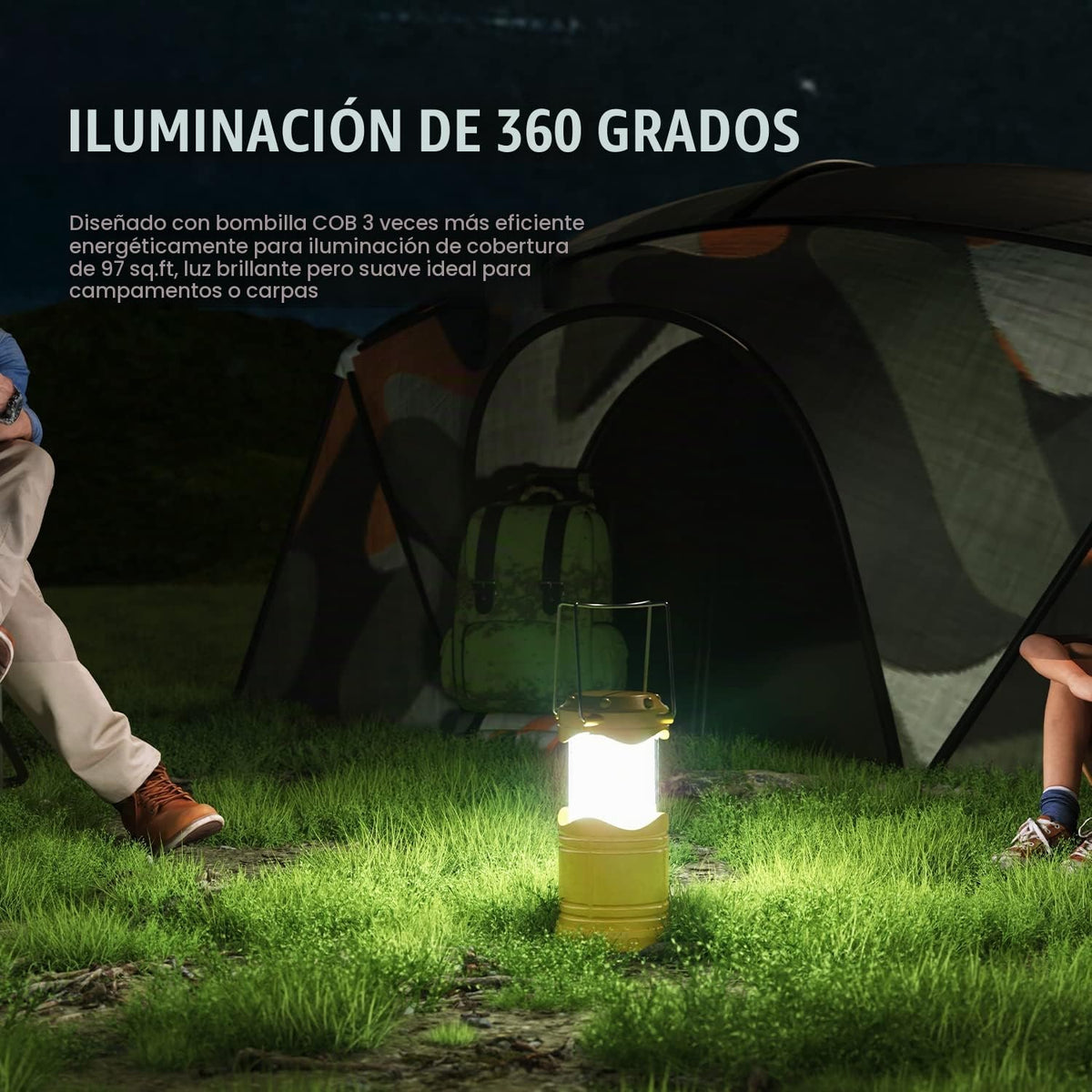 Lichamp Paquete de 4 linternas de campamento COB, linterna portátil...