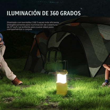 Lichamp Paquete de 4 linternas de campamento COB, linterna portátil...