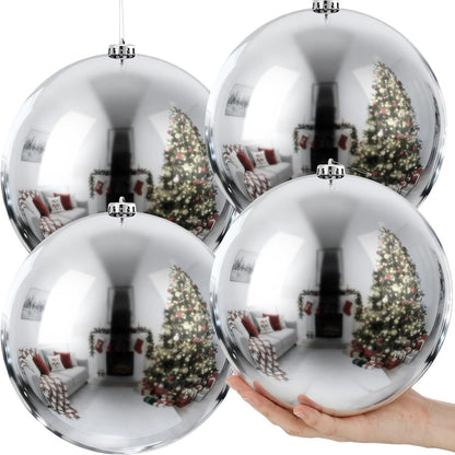 Zubebe 4 piezas Adornos de bola de Navidad extra grandes de 8"...