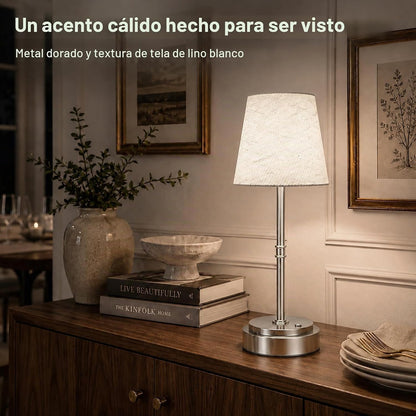 Lámpara de mesa inalámbrica recargable, lámpara de noche con pilas,...
