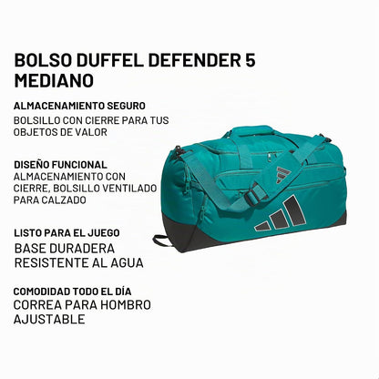 adidas Bolsa de lona Defender, EQT Verde\/Negro\/Medio 59L, Medium...