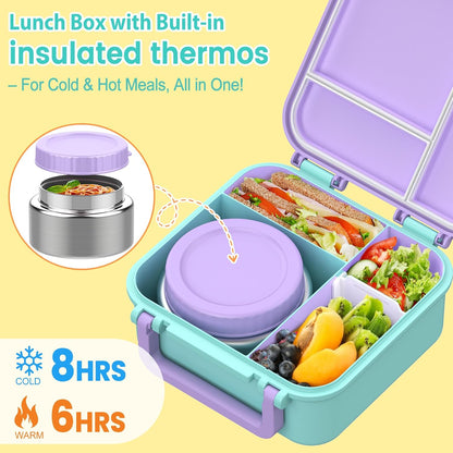 Lonchera Bento para niños con termo de 9 onzas, recipientes de almu...