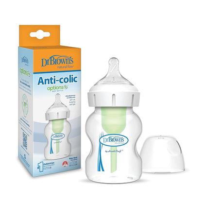 Dr. Brown's Anti-Colic Options+ biberón de cuello ancho, 5 oz, 1 pa...