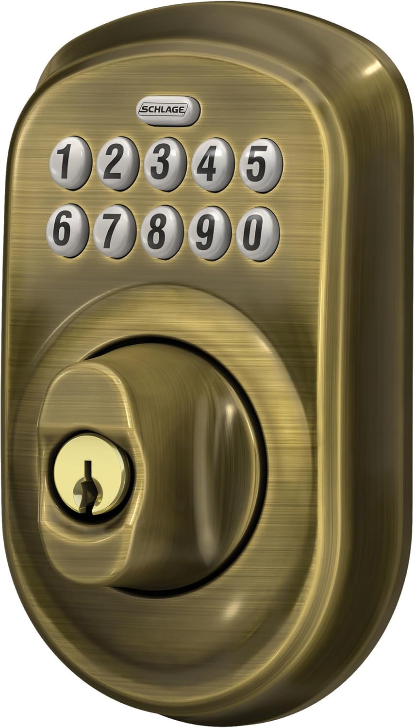 Schlage Cerradura electrónica del cerrojo del teclado, borde Plymou...