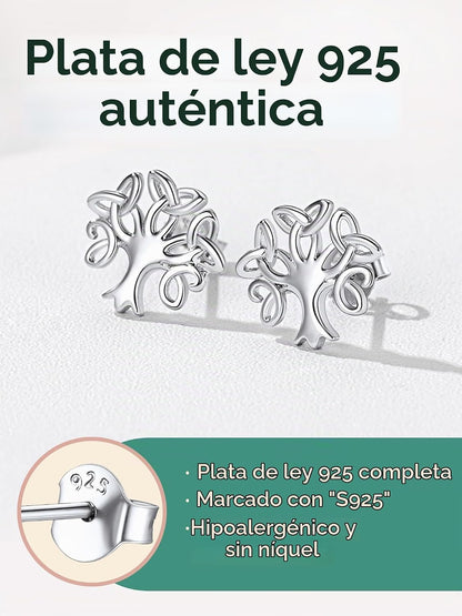 ChicSilver Pendientes celtas para mujer de plata de ley hipoalergén...