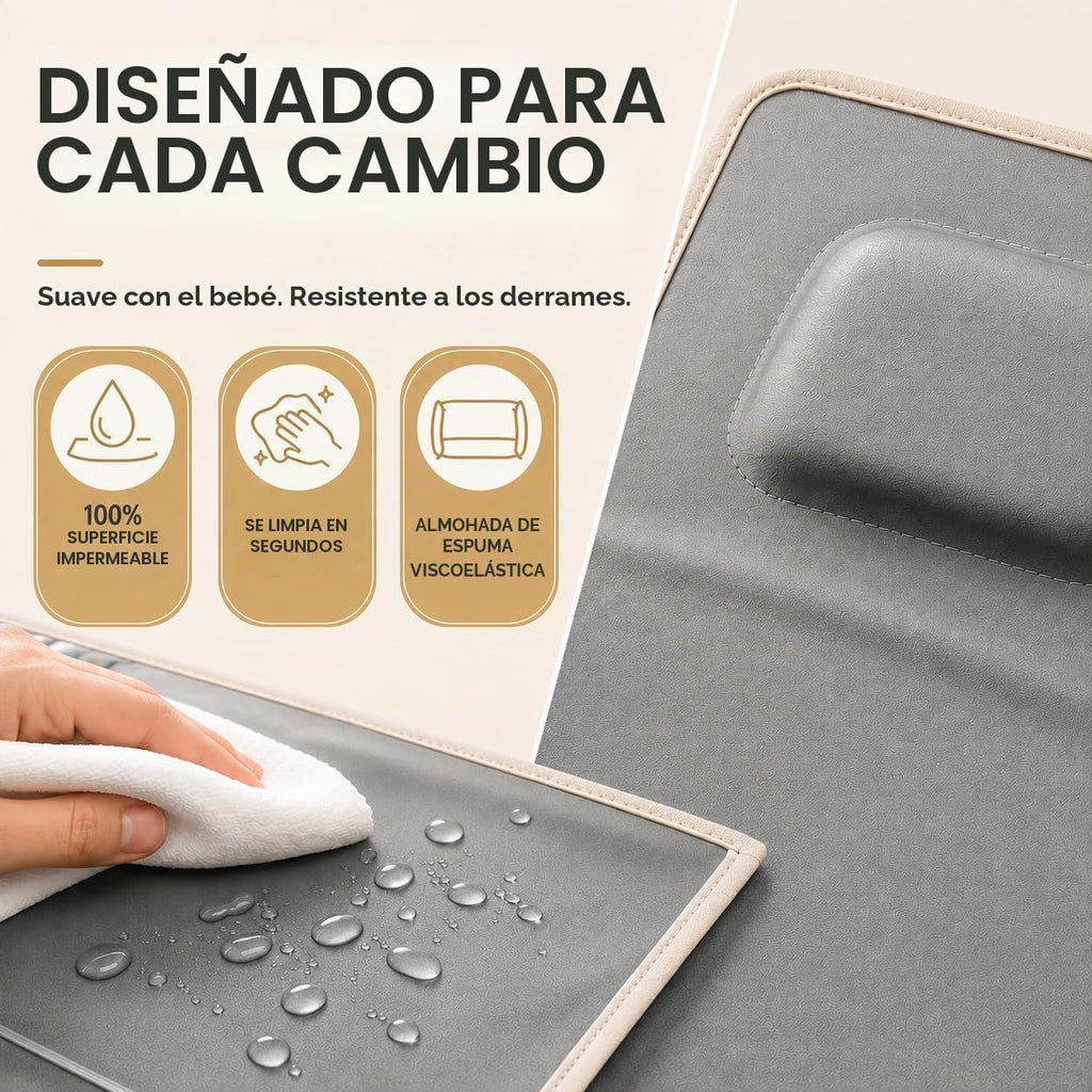 Cambiador de pañales portátil, grande, impermeable, cambiador de vi...
