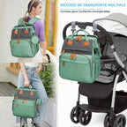 KABAQOO Mochila para pañales con estación de cambio desmontable, bo...
