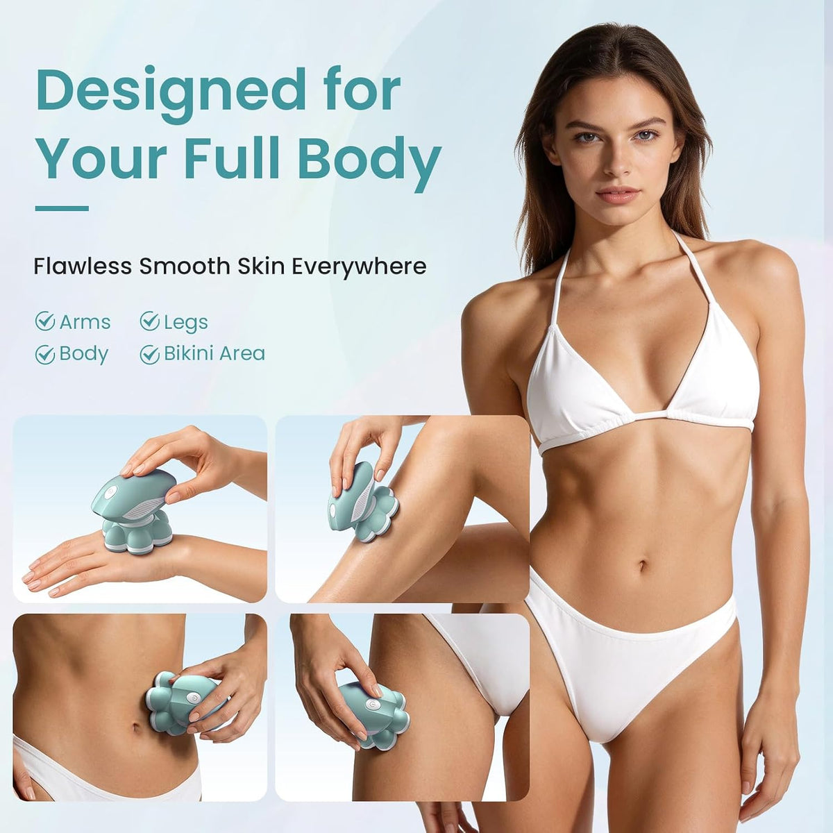VIKICON Maquinillas de afeitar eléctricas 7D para mujer, de cuerpo...