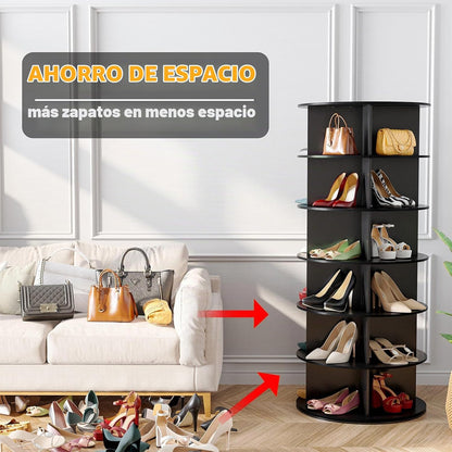 SpaceAid Zapatero giratorio de 6 niveles, torre de exhibición de za...