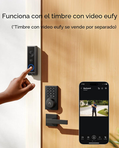 eufy Security Cerradura inteligente C30 con palanca de puerta, entr...