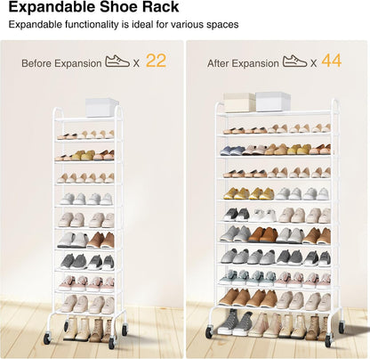 STO STO Zapatero alto expandible de 10 niveles para garaje, 44 pare...