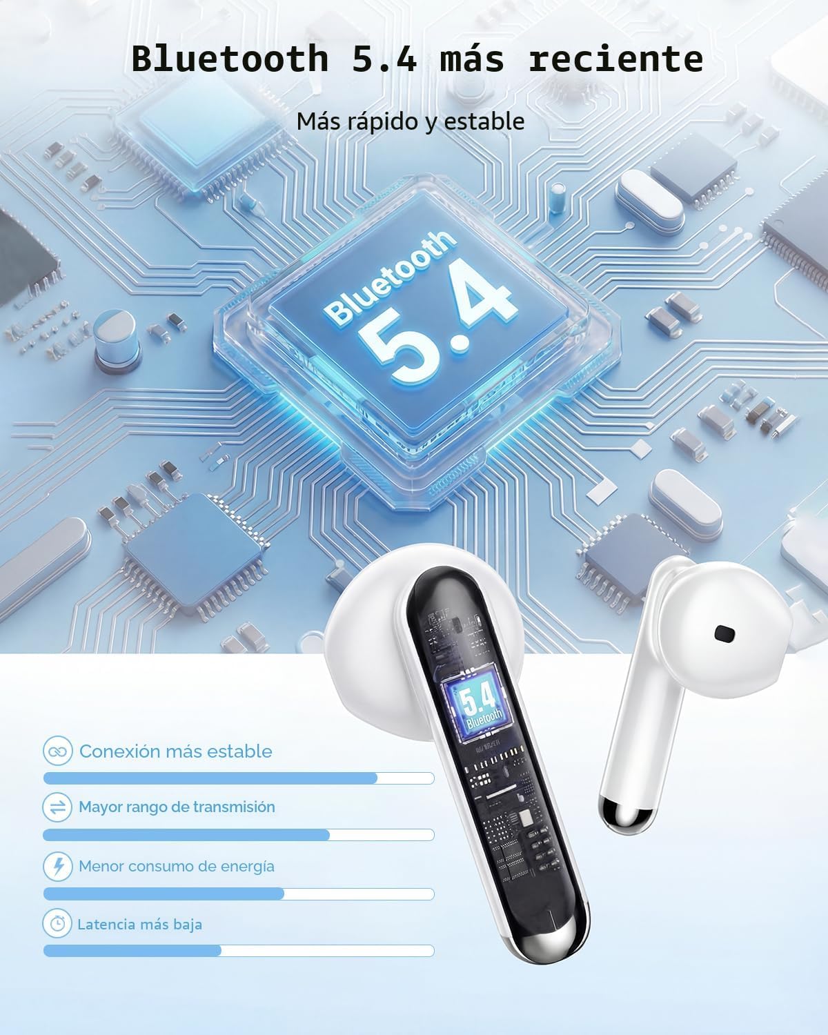 XIAOWTEK Auriculares inalámbricos, auriculares Bluetooth 5.4 2026 c...
