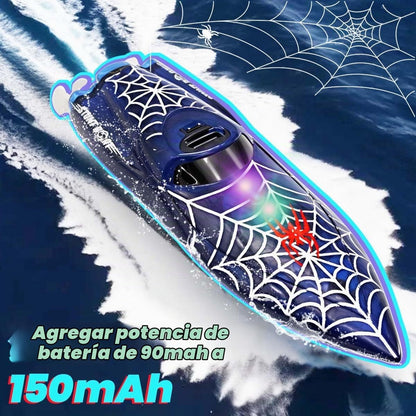 LAFALA - Mini araña de control remoto barco RC barco LED recargable...
