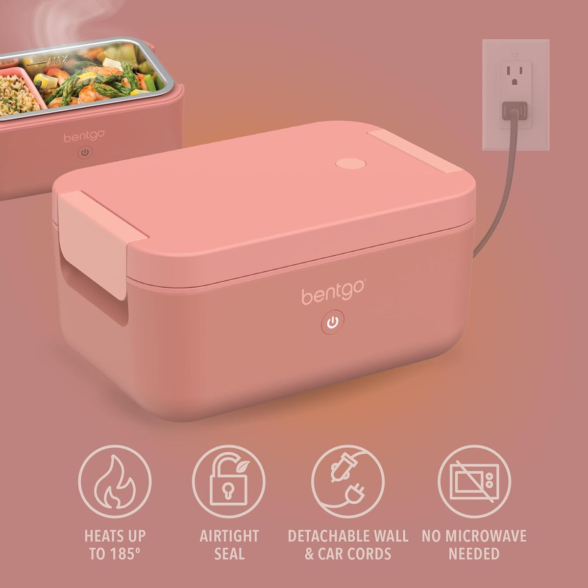 Bentgo Heat - Fiambrera eléctrica - Calentador de alimentos portáti...