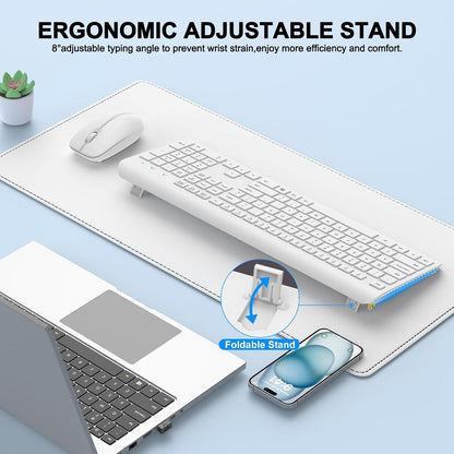 Combo de Teclado y Ratón Inalámbricos, Teclado y Ratón Ergonómicos...