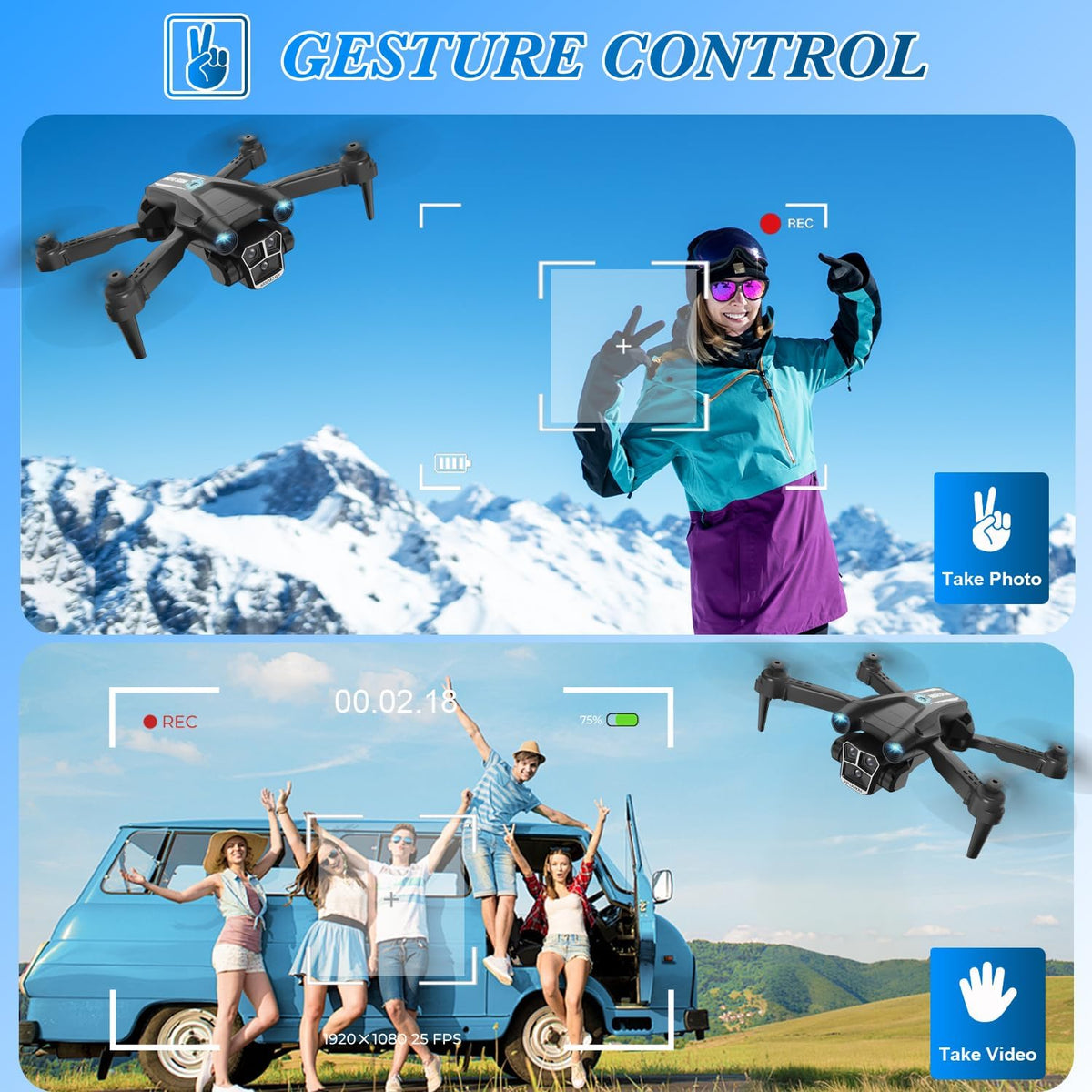 Dron con cámara 1080P HD, mini dron para principiantes, niños y adu...