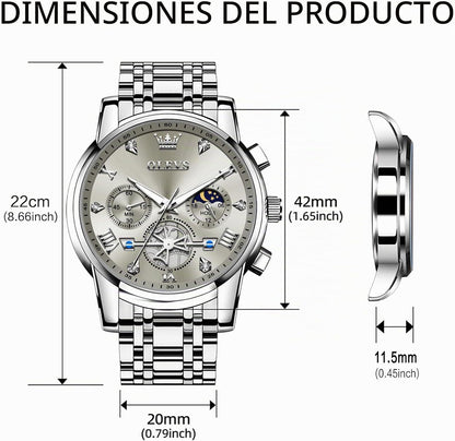 OLEVS Relojes para hombre, resistente al agua, de lujo, gran cara,...