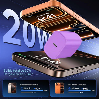 Teléfono 18 17 16 Pro Max Cargador Carga Rápida, 20W Teléfono Duo U...