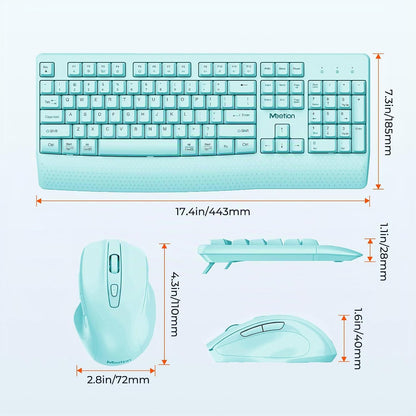 MEETION Combo de teclado y mouse inalámbricos, tamaño completo con...